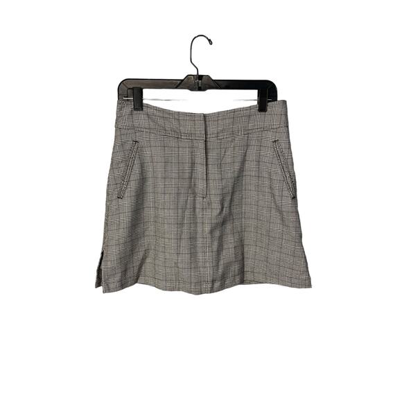 Ashworth black white plaid front zip golf skort w/pockets women's size 10 - Picture 1 of 5